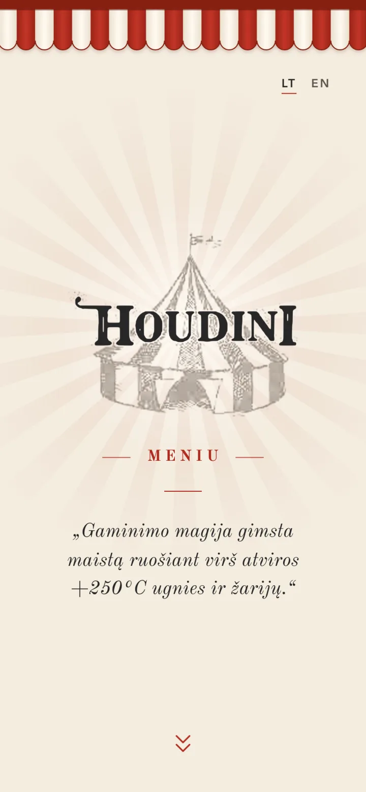 Houdini restorano meniu telefone