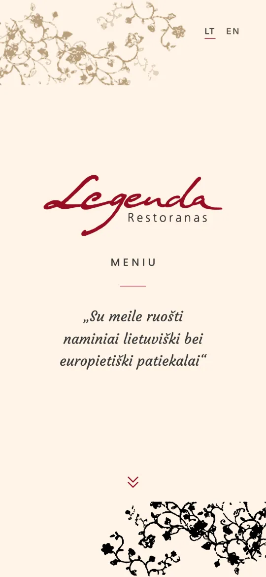 Legenda meniu