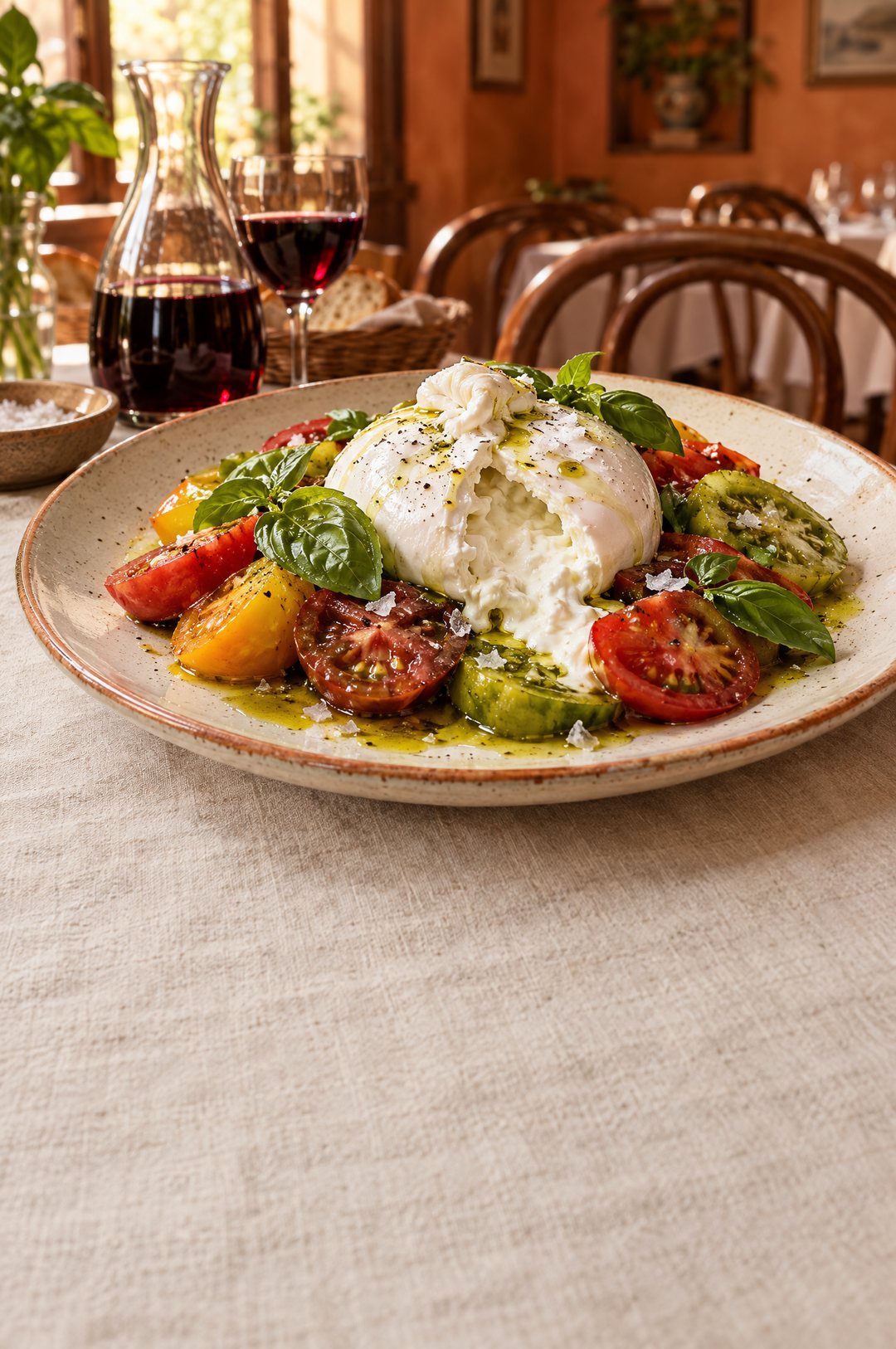 Burrata su pomidorais